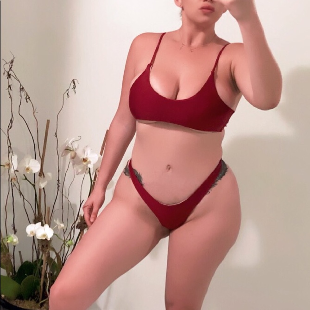 Wine red two piece